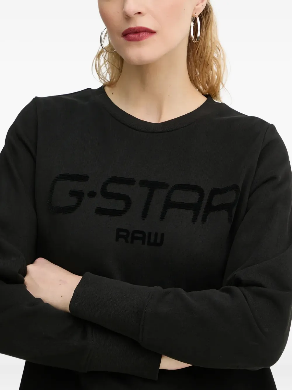 G-Star RAW Jurk verfraaid met logo en lange mouwen Zwart