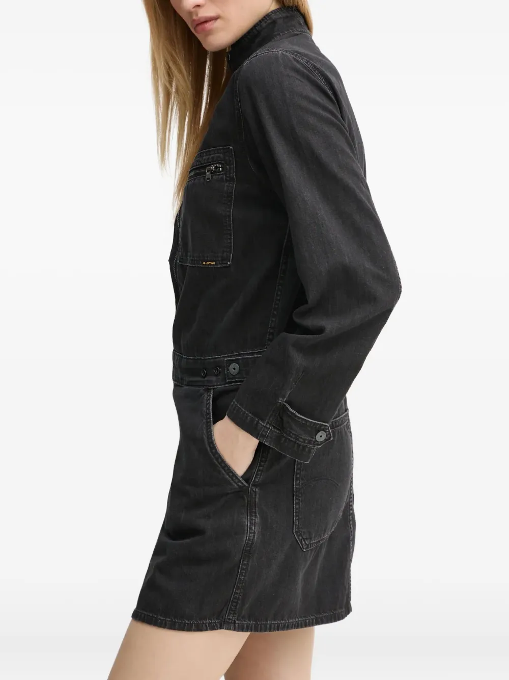 G-star Raw Zip-pocket Dress In Black