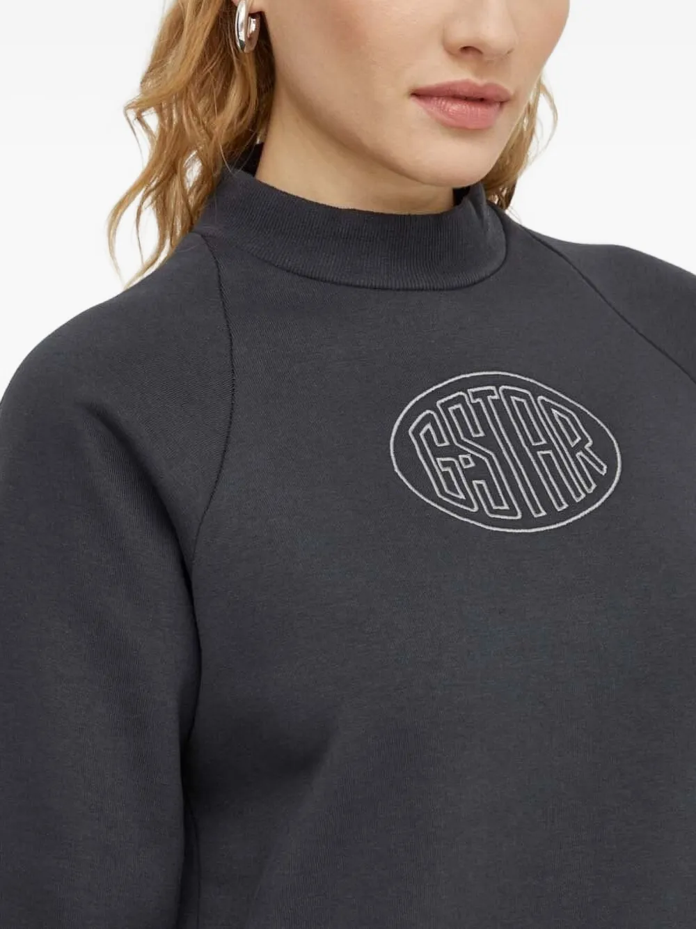 G-Star RAW Mini-jurk met hoge hals en logo Grijs