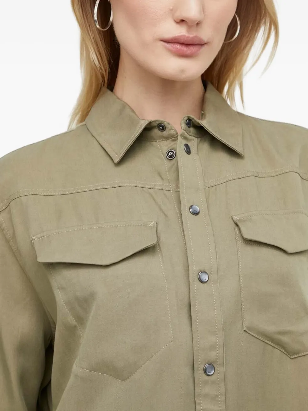 G-Star RAW T-shirt met dubbele zak Groen