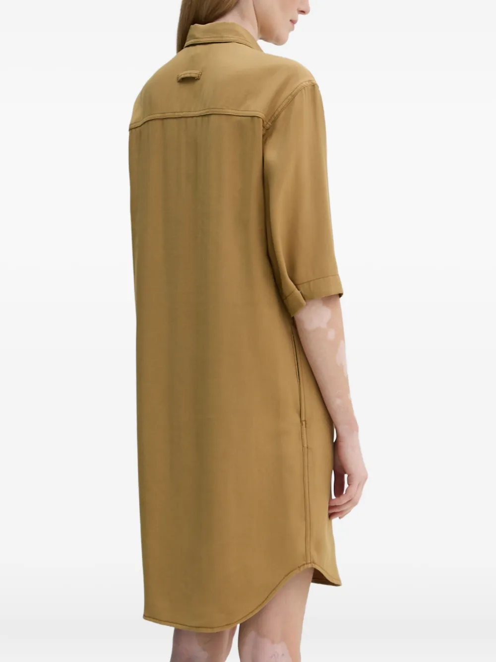 G-Star RAW Mini-jurk met kraag en zak Bruin