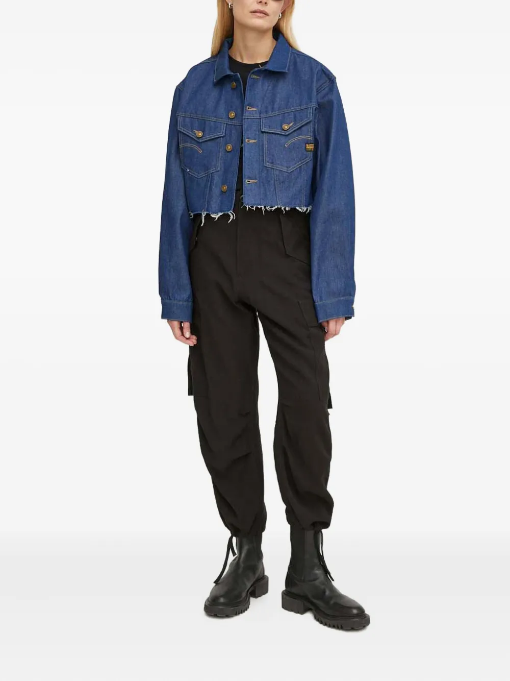 G-Star RAW frayed-edge cropped jacket | Denim Jackets | Image 2