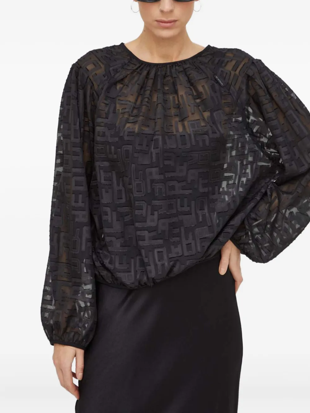 G-Star RAW embossed long-sleeve blouse | Black | Image 1