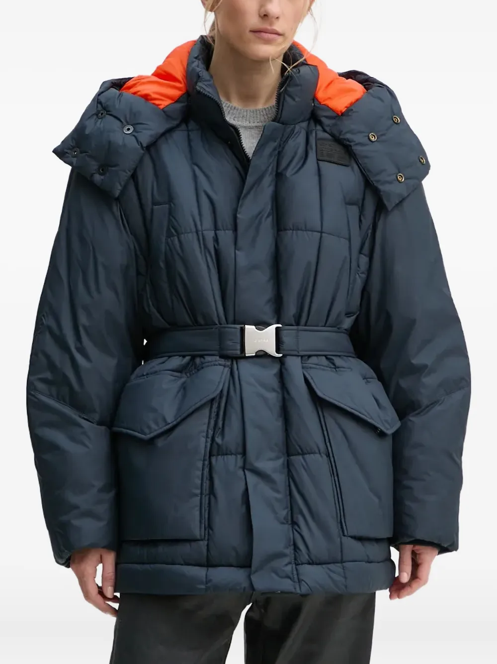 G-Star RAW ベルテッド フーデッド ジャケット - ブルー G-Star RAW ベルテッド フーデッド ジャケット - ブルー