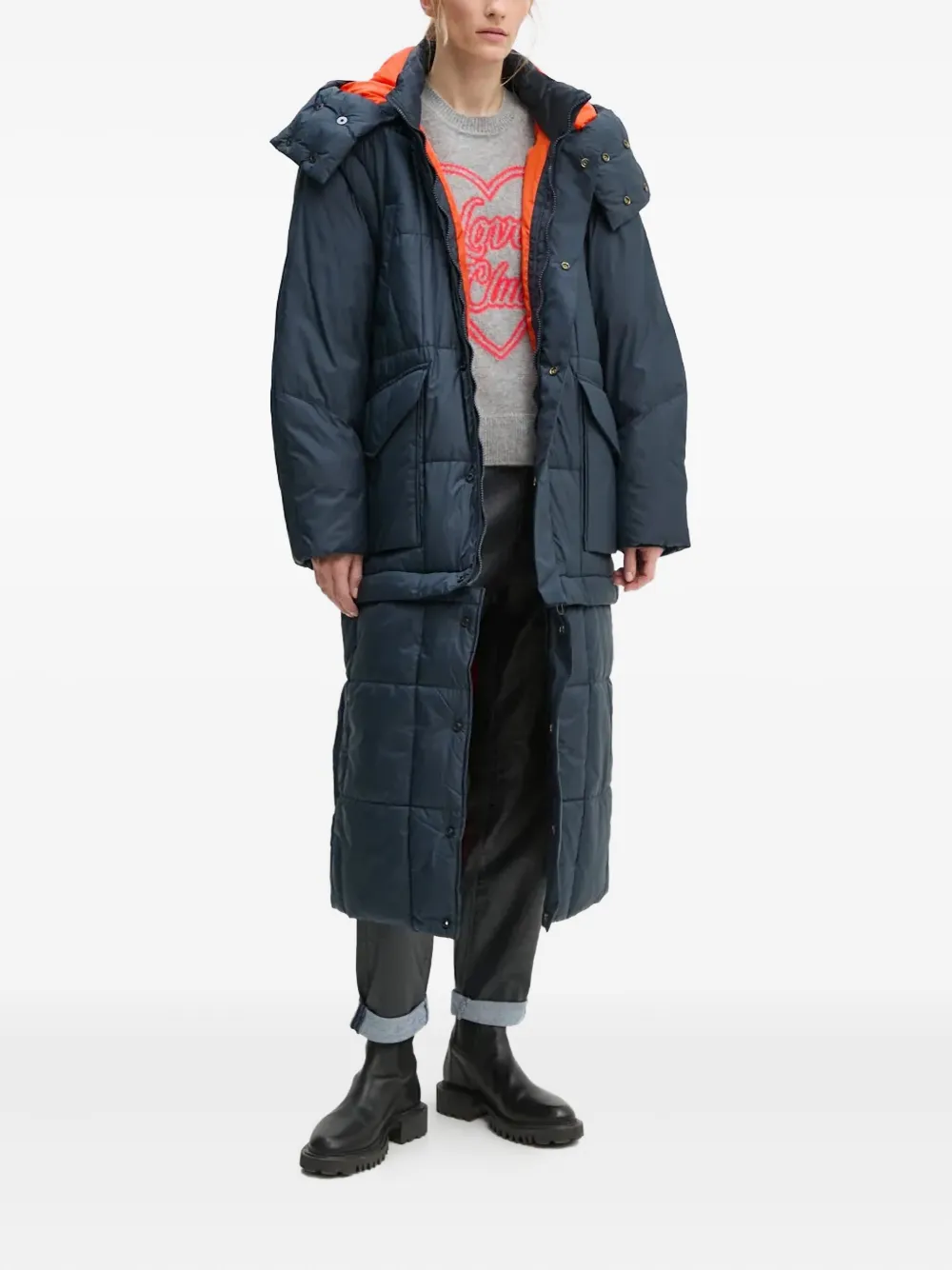 G-Star RAW Jack met capuchon en ceintuur Blauw