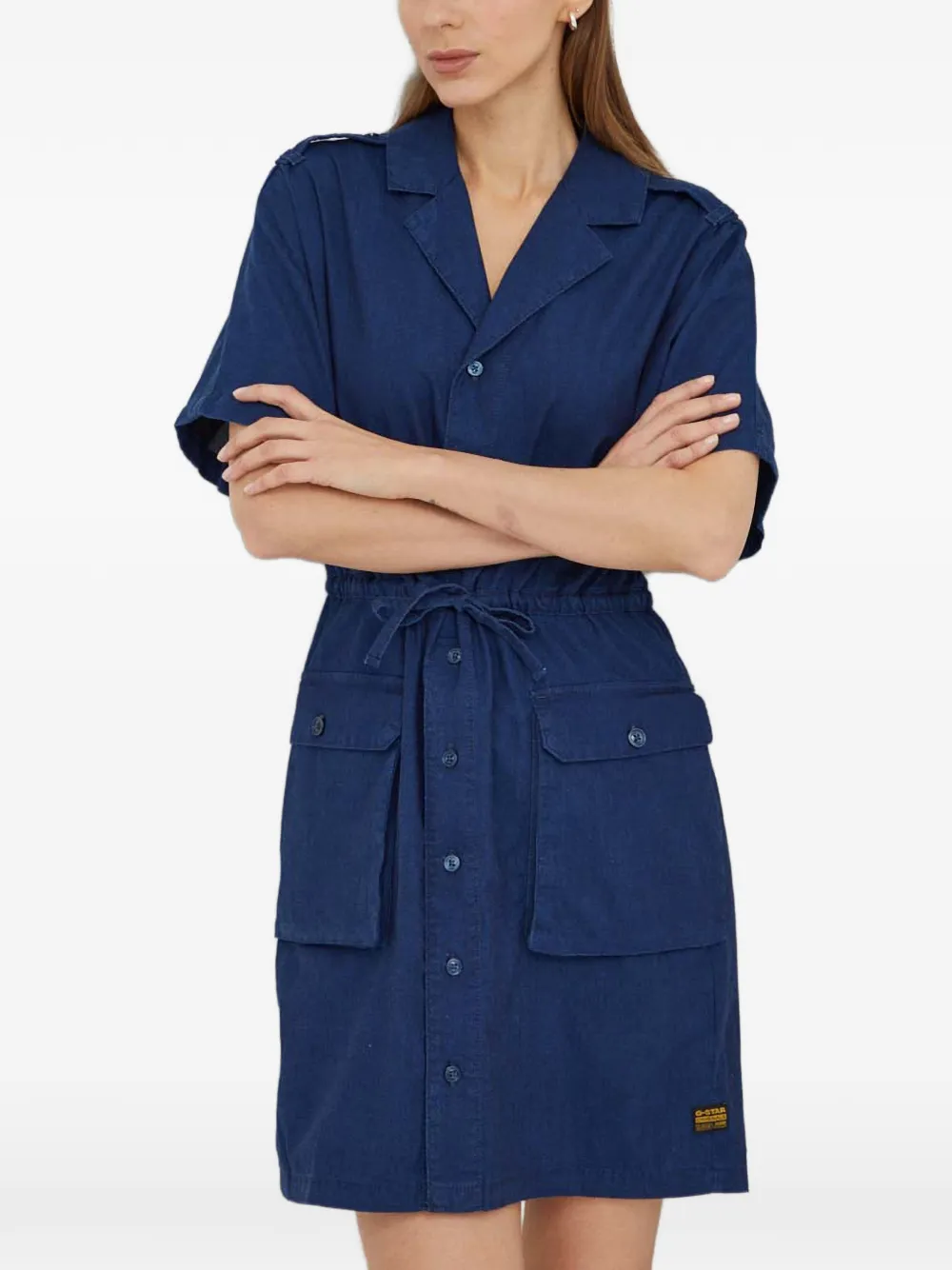 G-Star RAW drawcord-waist mini dress - Blu