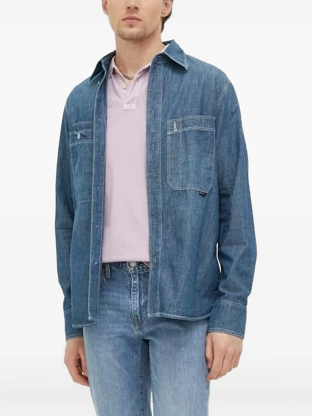 G-Star RAW Overhemd met zak detail Blauw