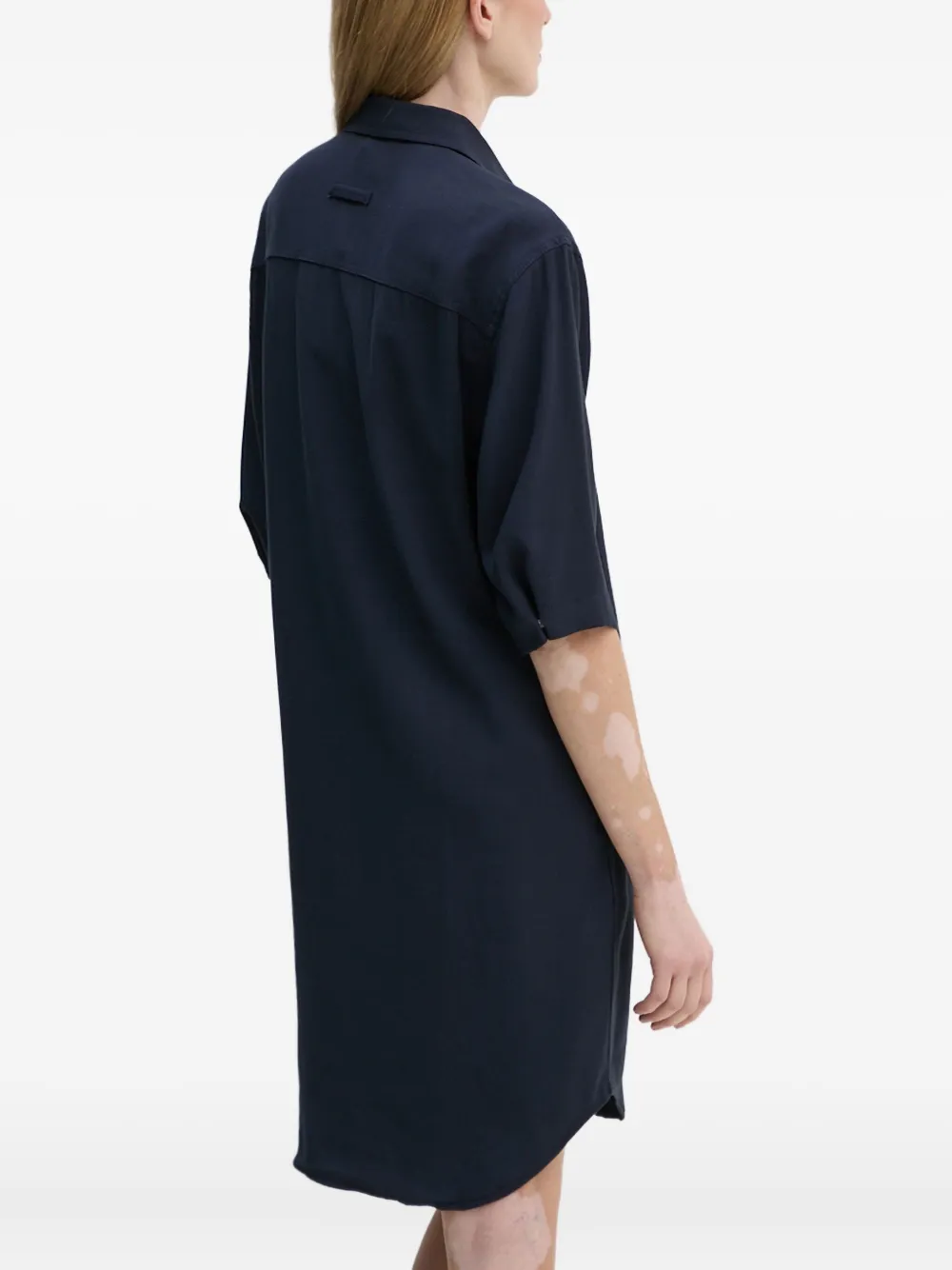 G-star Raw Pocket Collared Mini Dress In Blue
