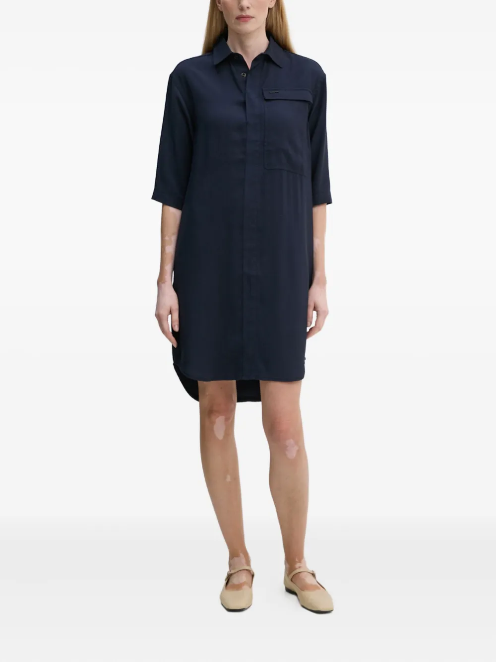 G-star Raw Pocket Collared Mini Dress In Blue