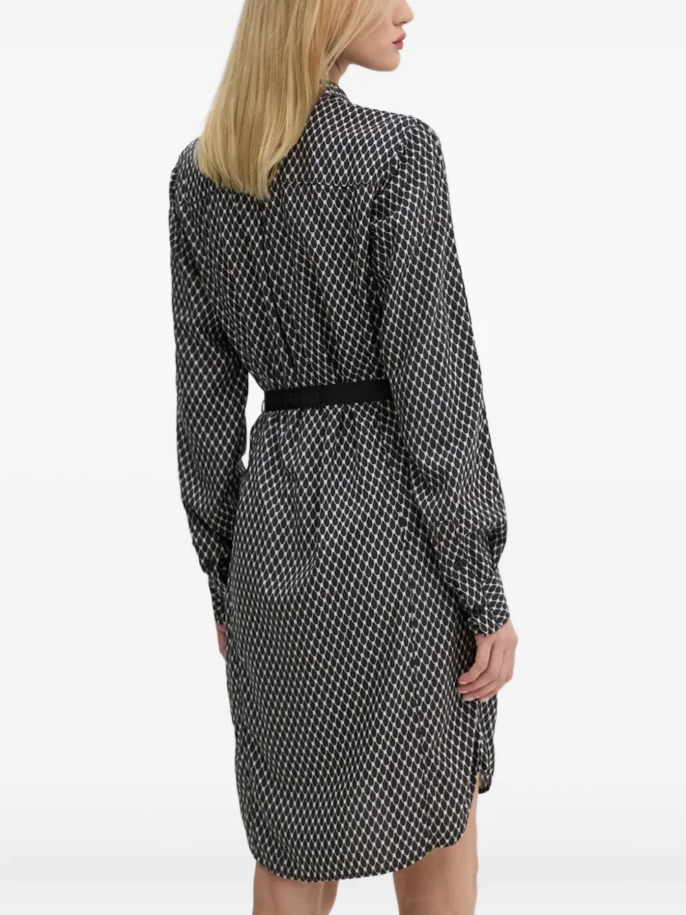 G-star Raw Buttoned Patterned Mini Dress In Black