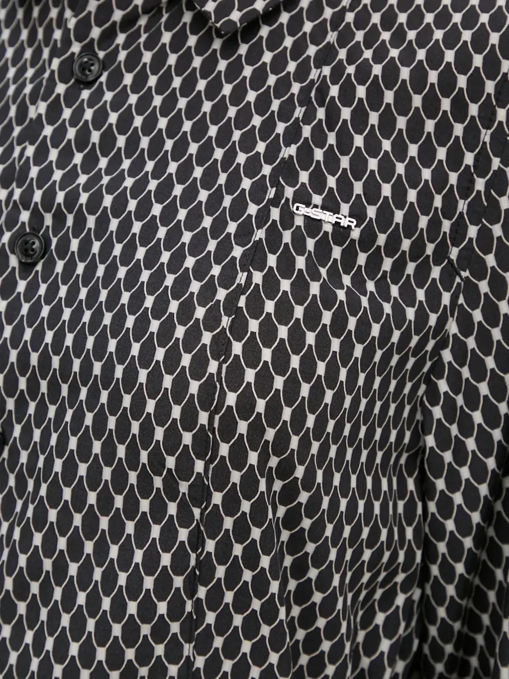 G-star Raw Buttoned Patterned Mini Dress In Black