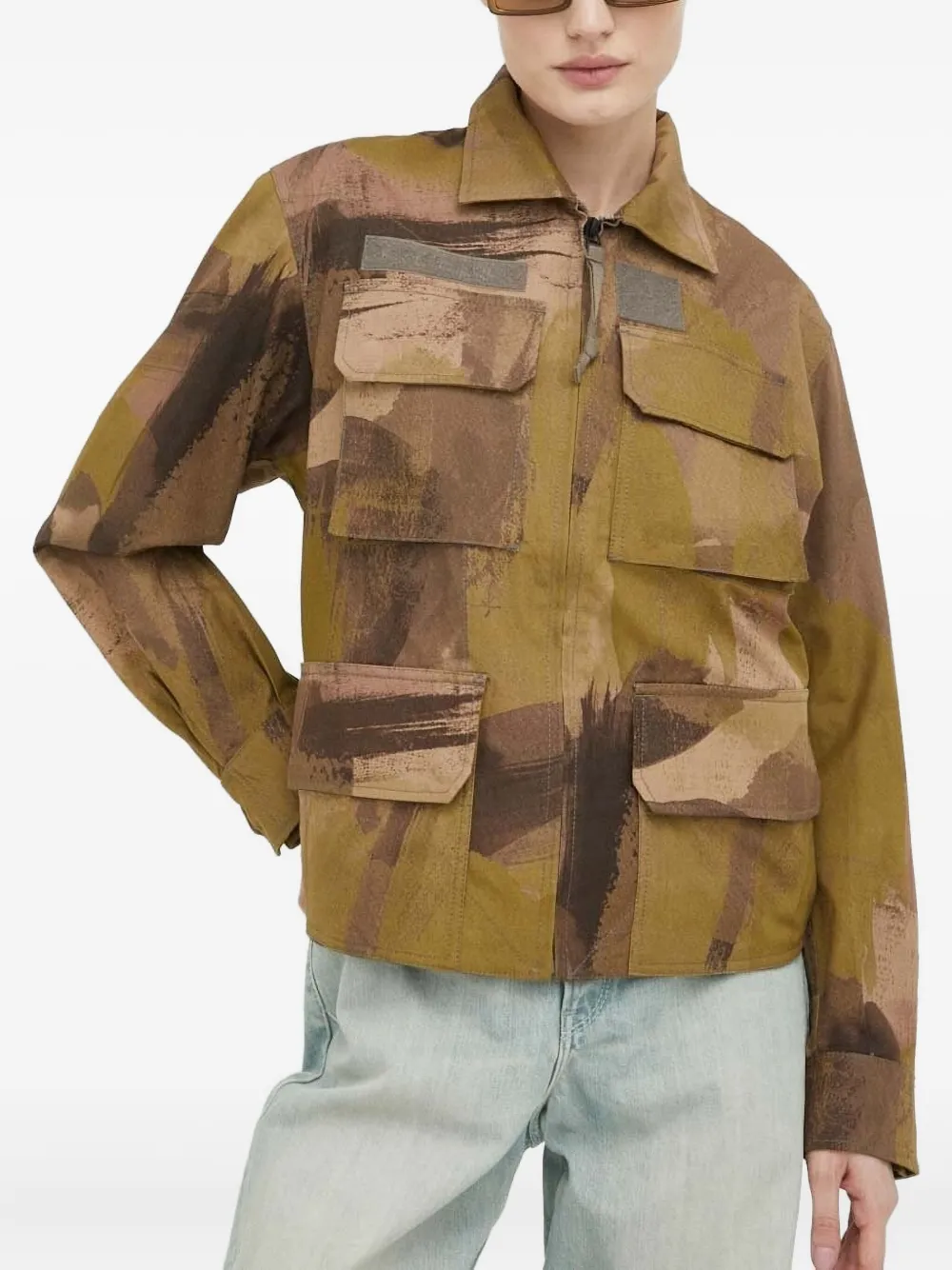 G-Star RAW abstract-print jacket | Brown | Image 1