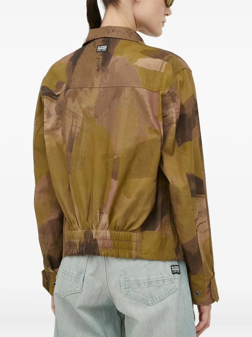 G-star Raw Abstract-print Jacket In Green