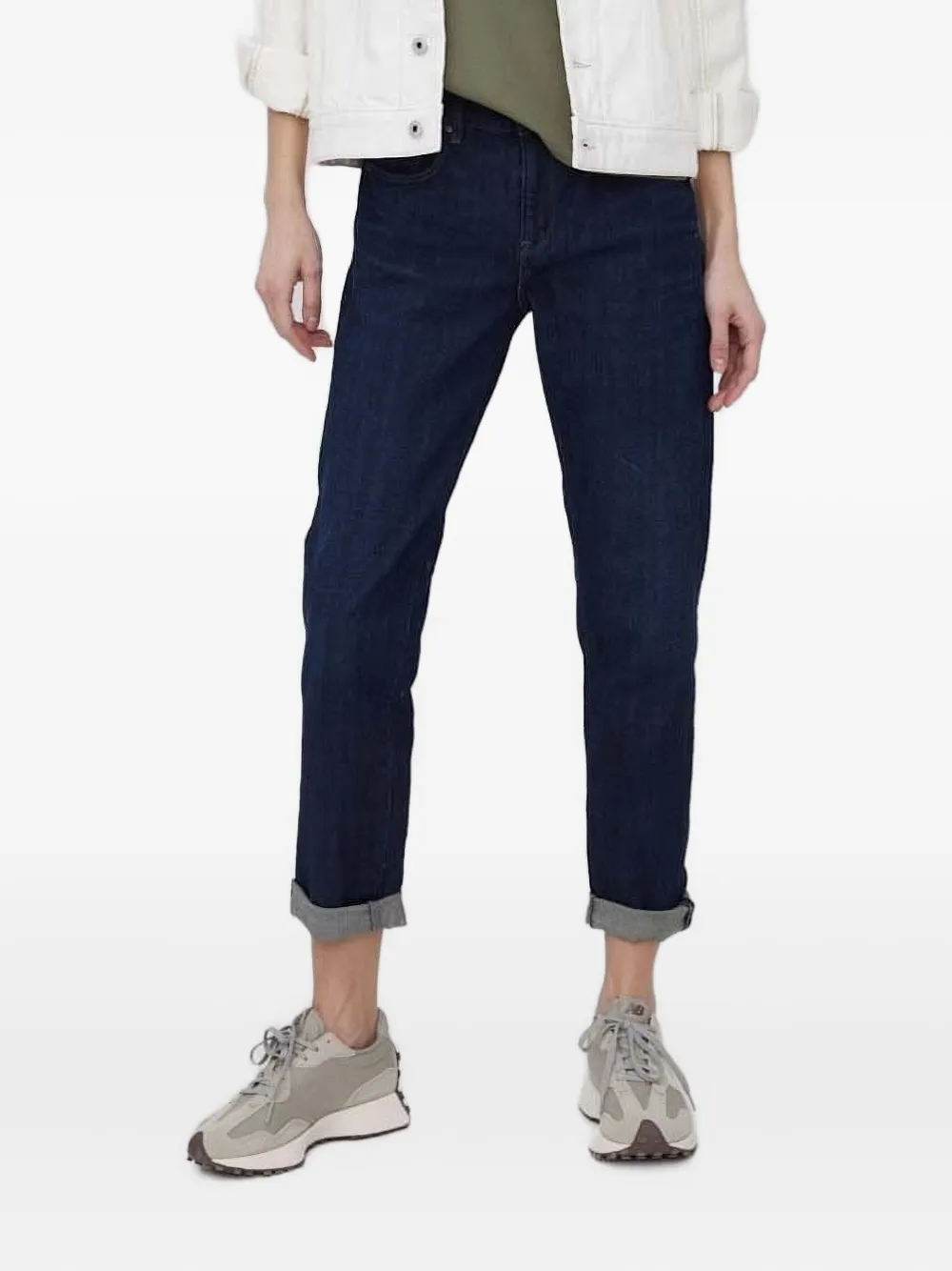 G-Star RAW Denim jeans met opgerolde manchetten en logopatch Blauw