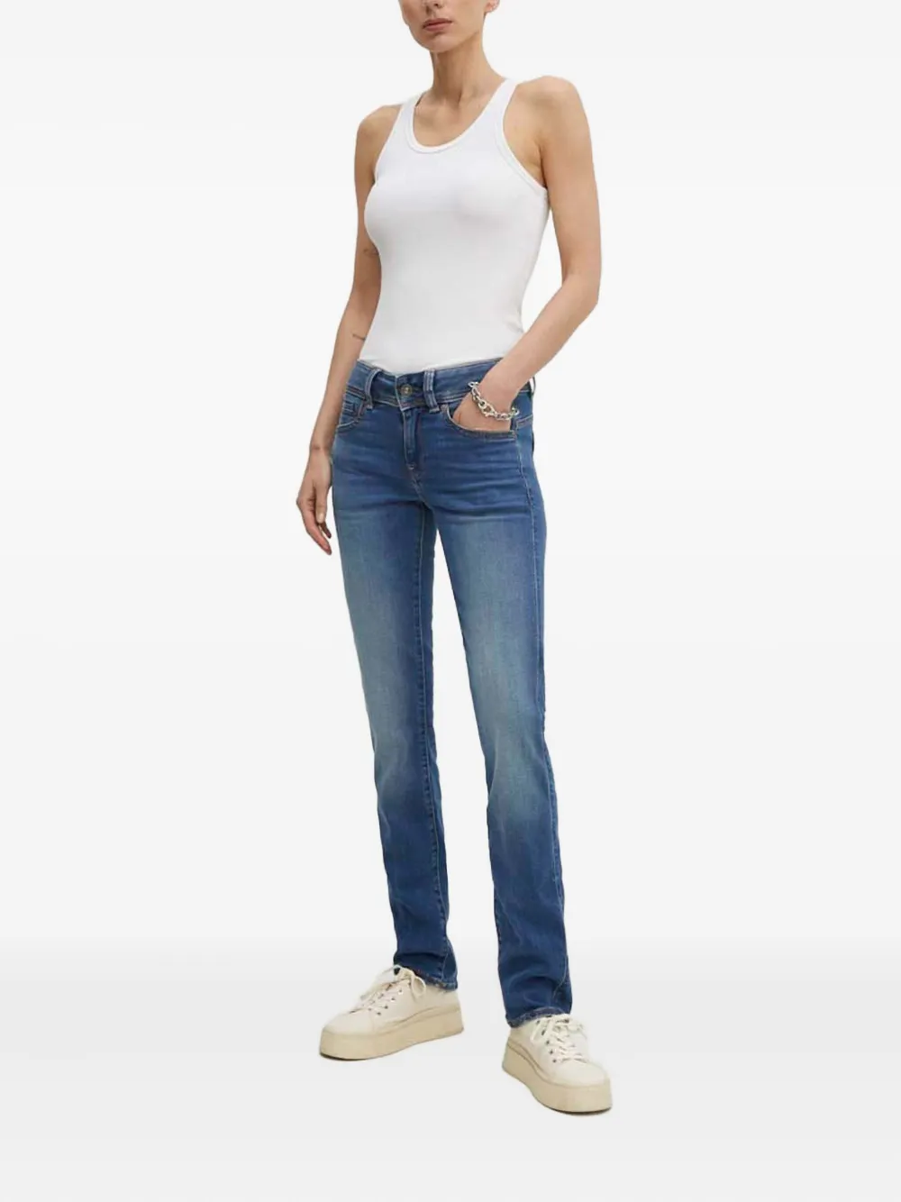 G-Star RAW buttoned cotton-blend jeans - Blauw