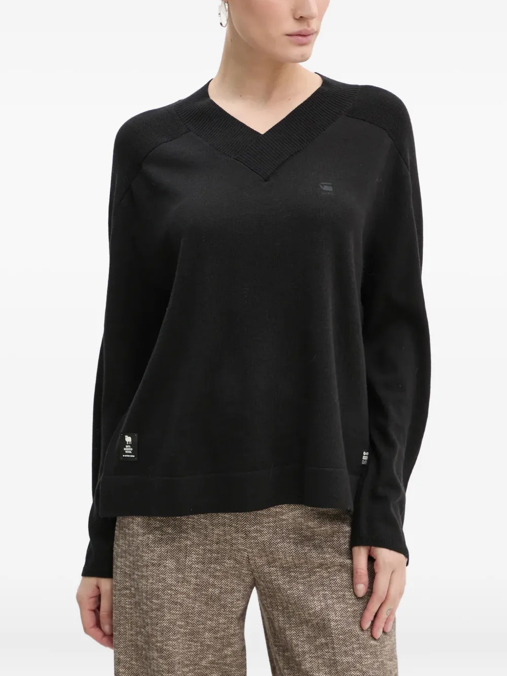 G-Star RAW Vネック セーター - グレー G-Star RAW Vネック セーター - グレー