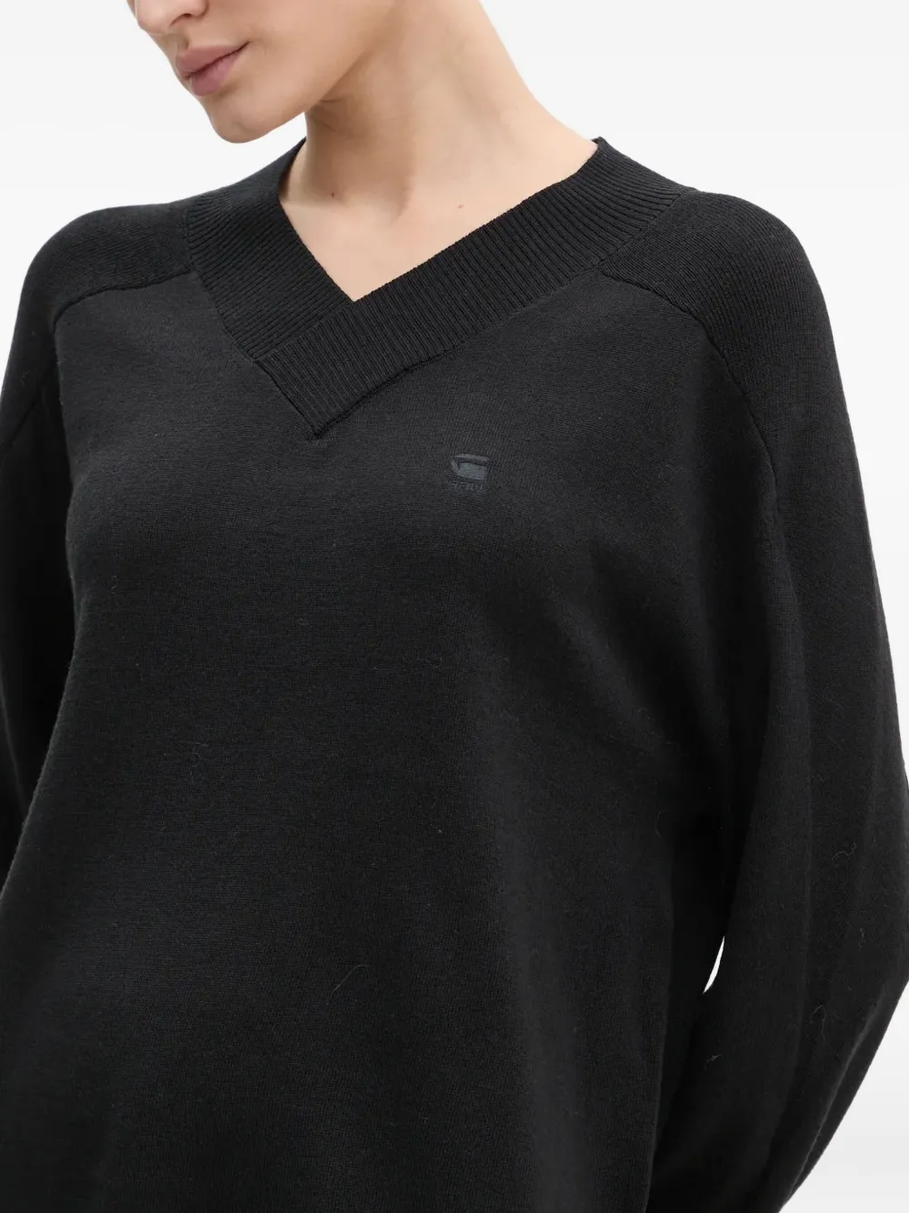 G-star Raw V-neck Sweater In Black