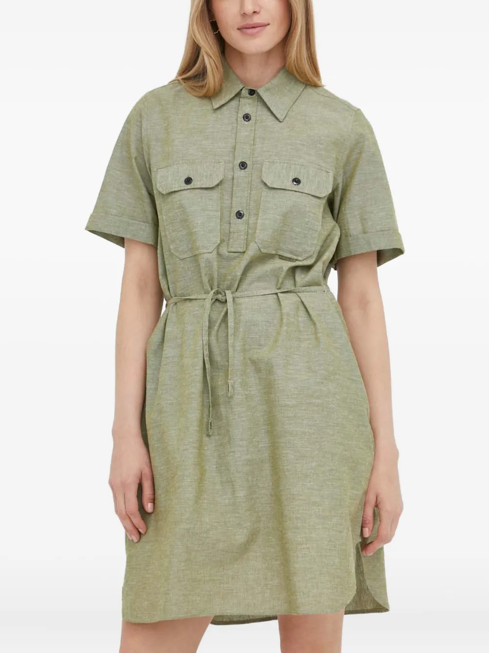 G-star Raw Buttoned-pocket Dress In Green