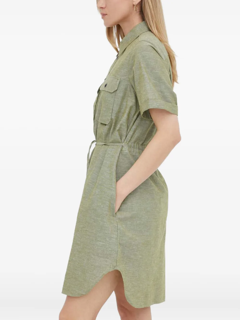 G-star Raw Buttoned-pocket Dress In Green