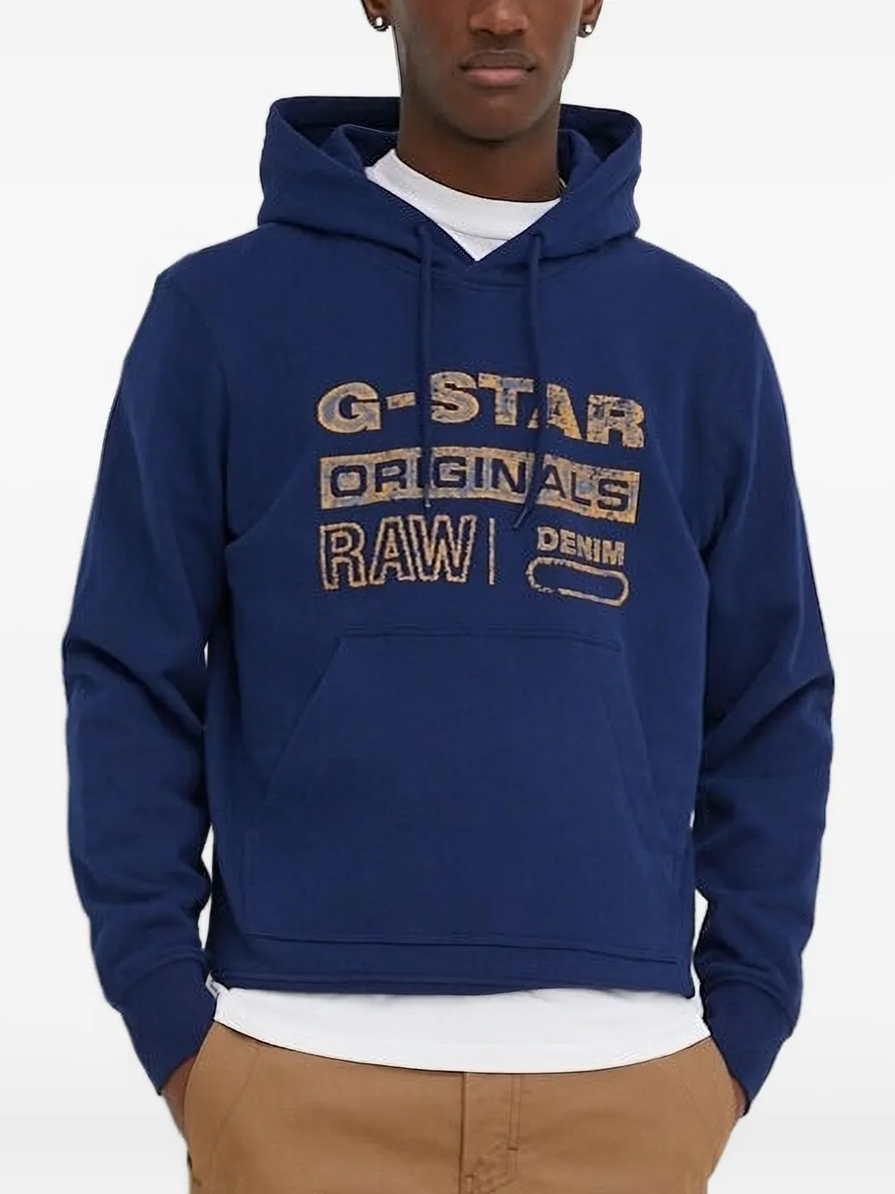 G-Star RAW Hoodie met logodetail Blauw