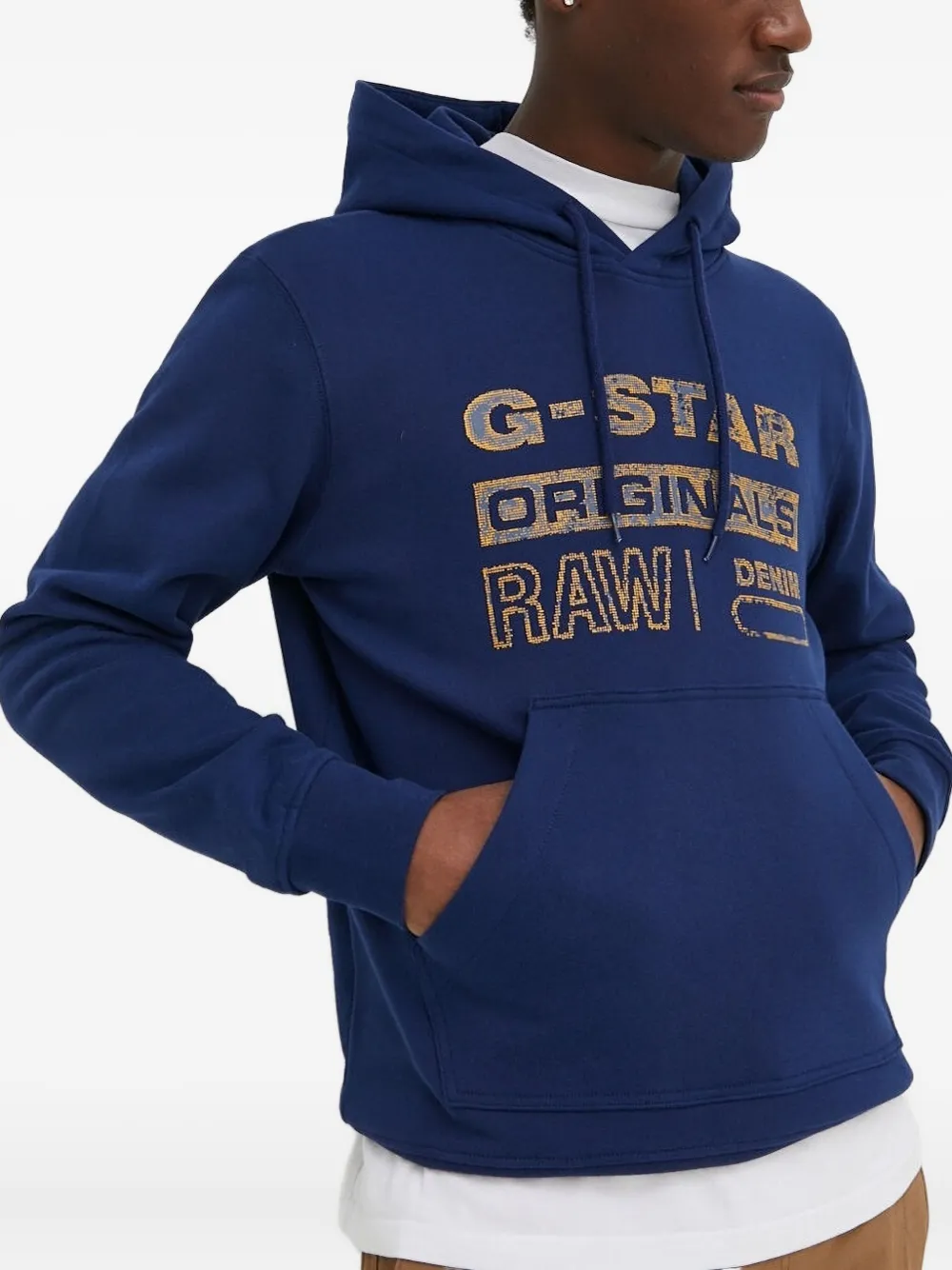 G-Star RAW Hoodie met logodetail Blauw
