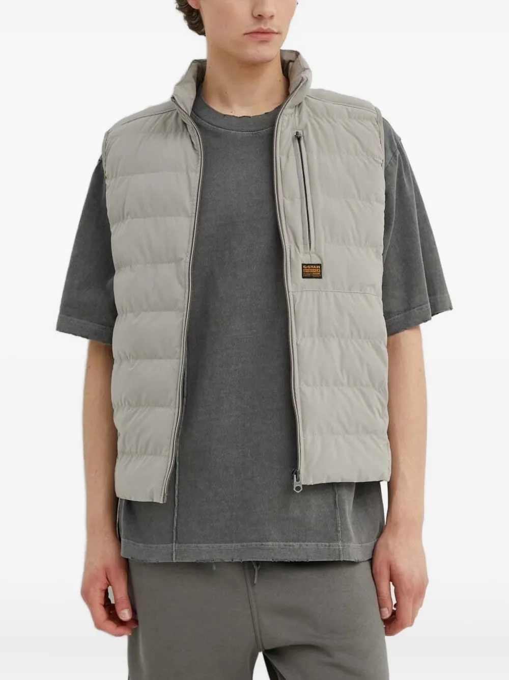 G-Star RAW Bodywarmer met rits Grijs