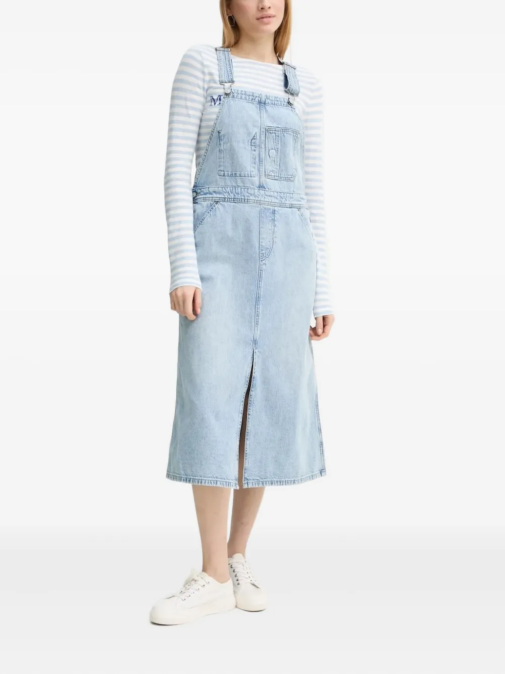 G-star Raw Denim Midi Day Dress In Blue