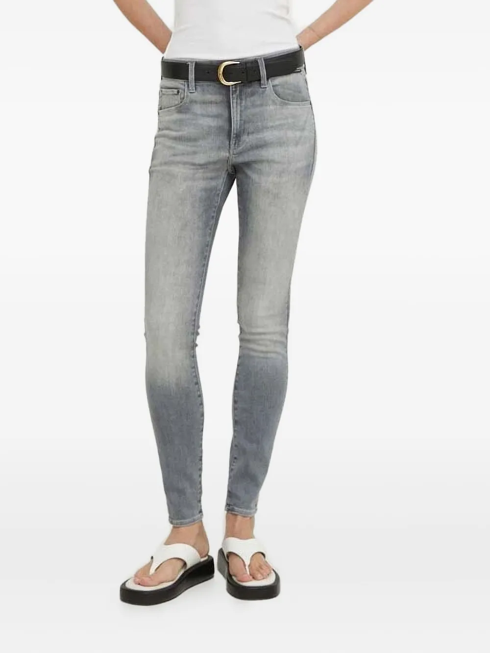G-star Raw Faded-wash Skinny Jeans In Gray