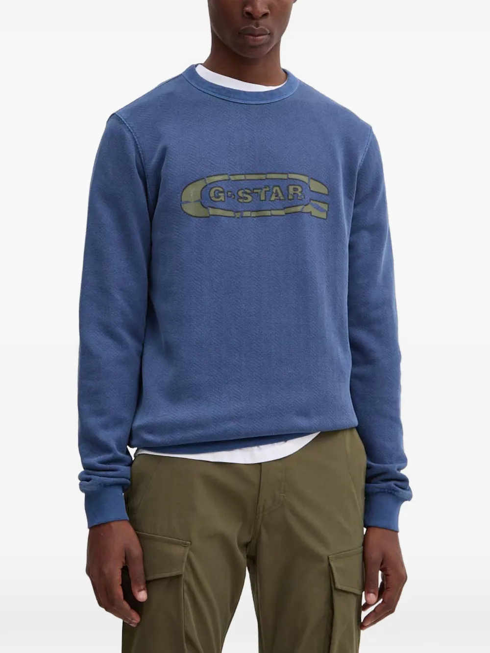 G-Star RAW logo-print crew-neck sweatshirt - Blu