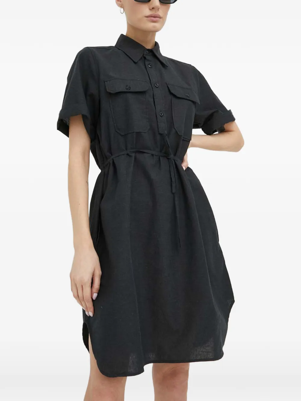 G-Star RAW buttoned flap-pocket mini dress - Grigio