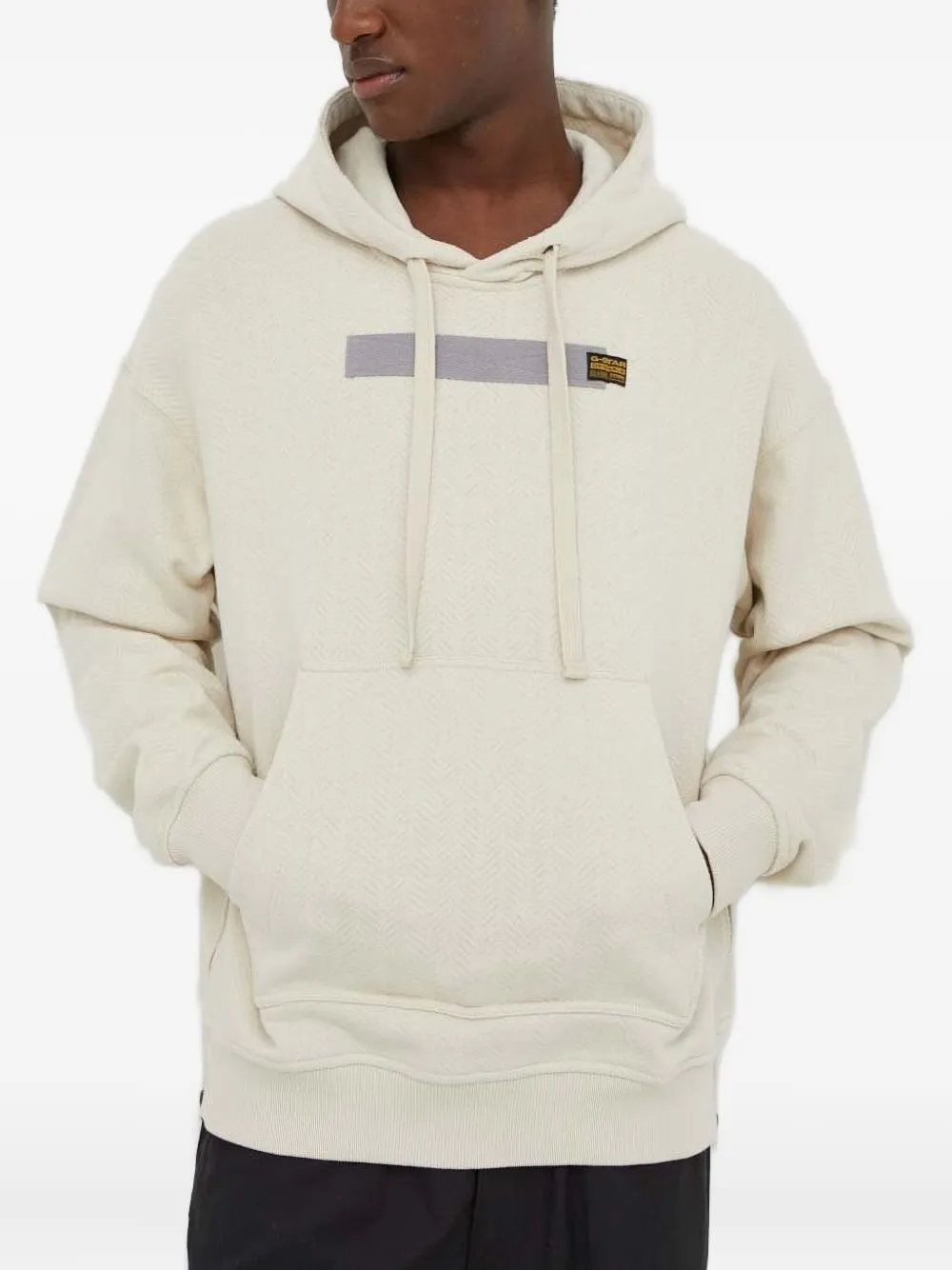 G-star Raw Herringbone-pattern Hooded Sweater In Neutral