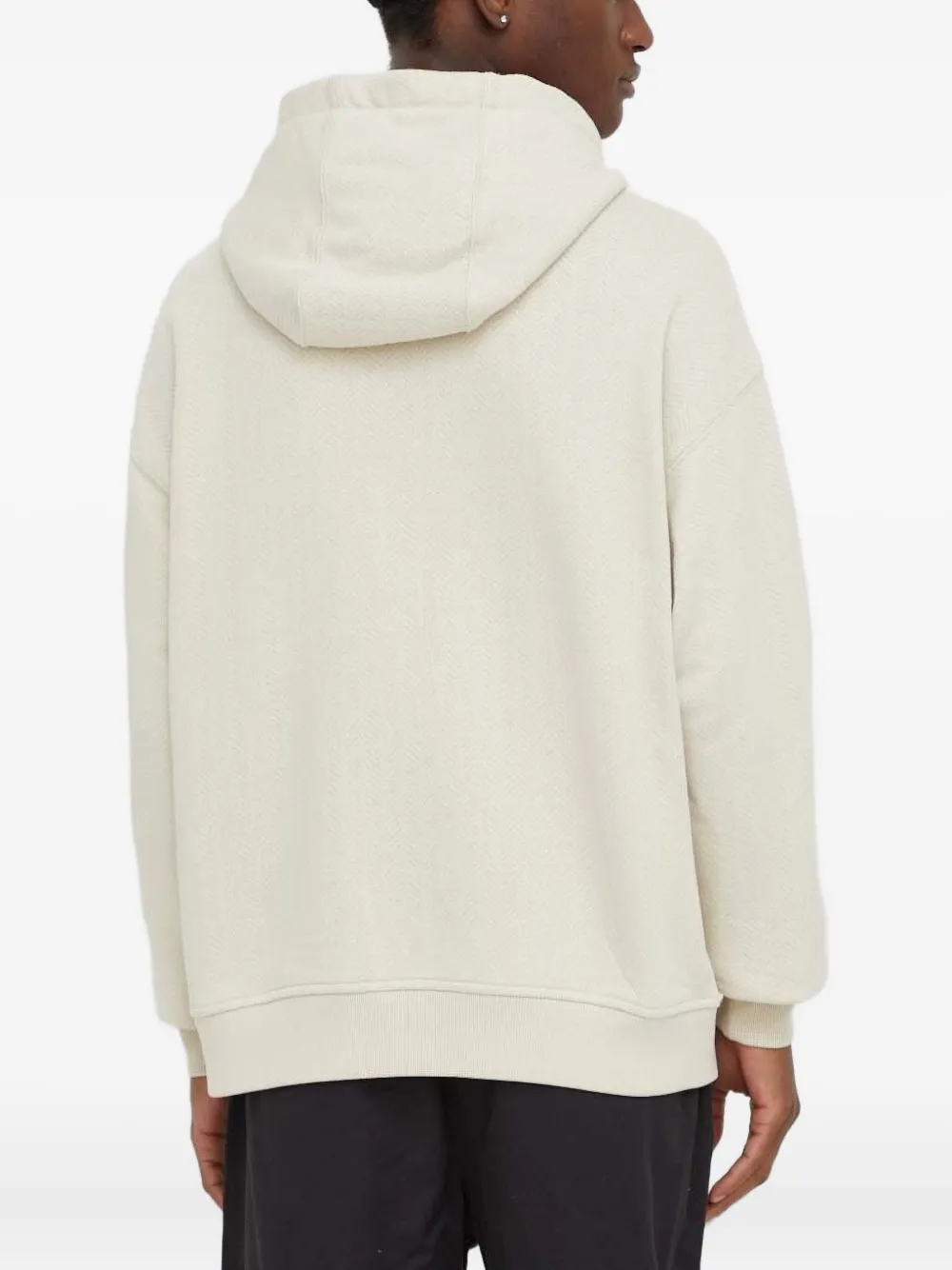 G-star Raw Herringbone-pattern Hooded Sweater In Neutral