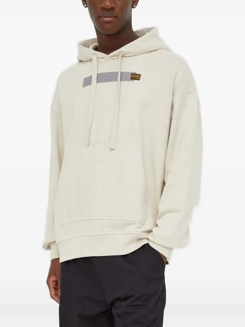 G-star Raw Herringbone-pattern Hooded Sweater In Neutral