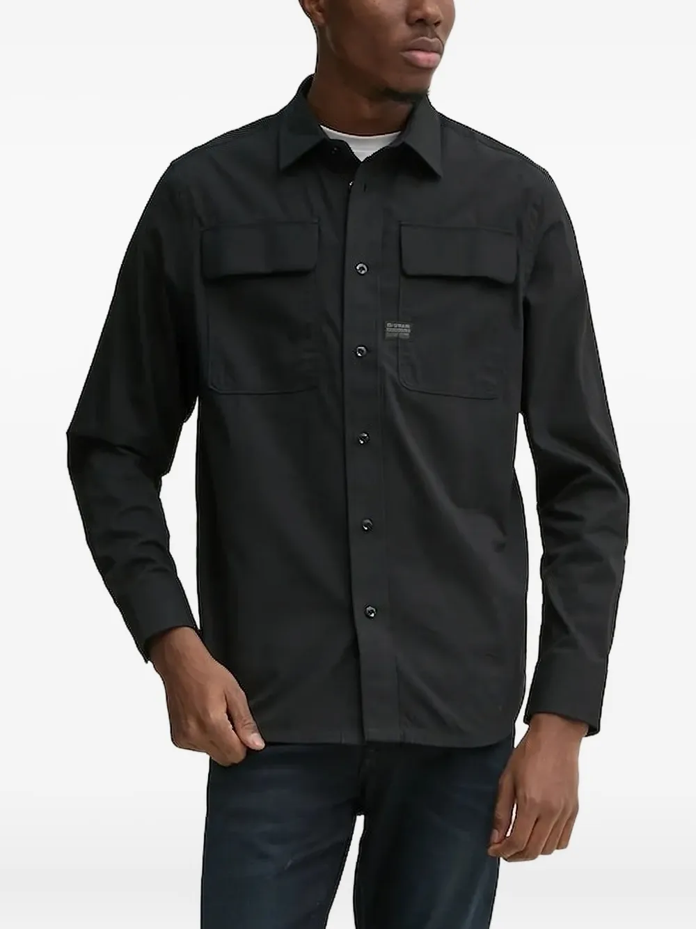 G-Star RAW Overhemd met dubbele zak Zwart