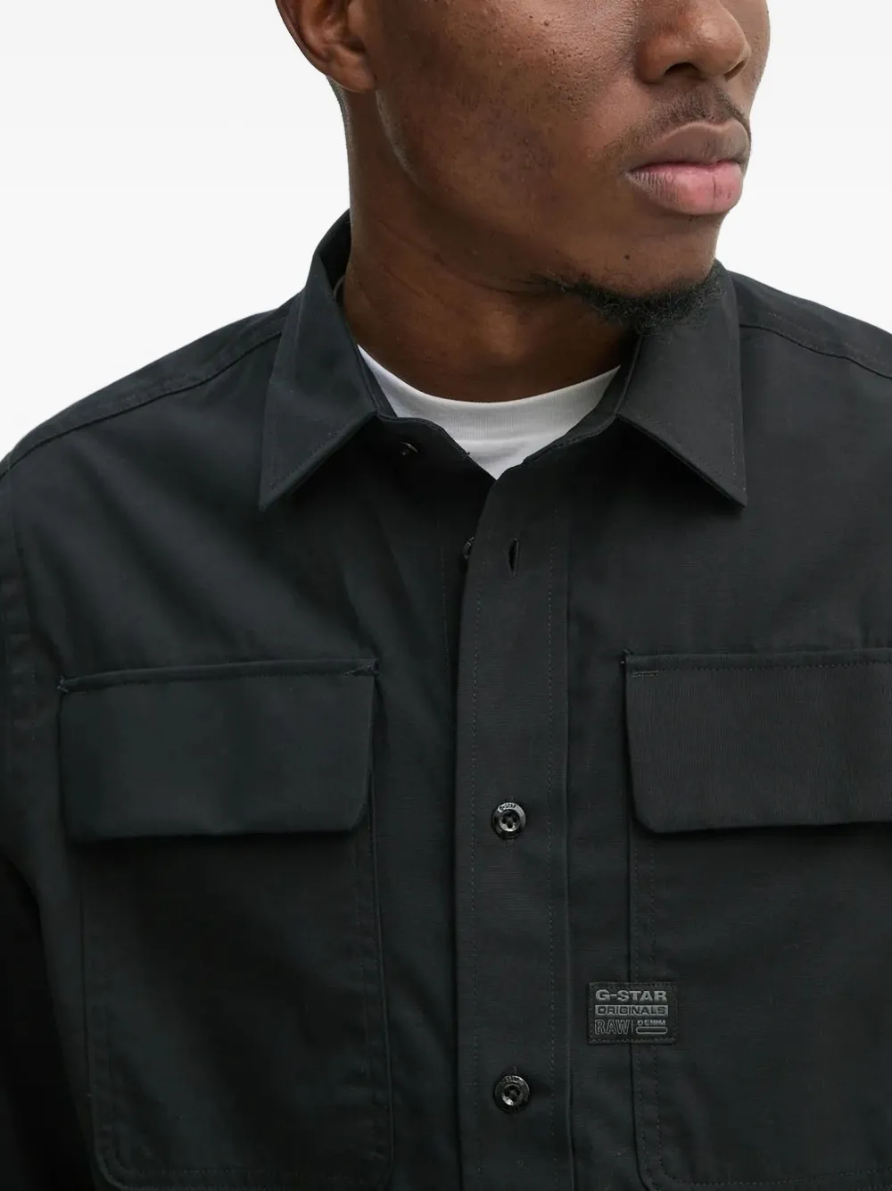 G-Star RAW Overhemd met dubbele zak Zwart