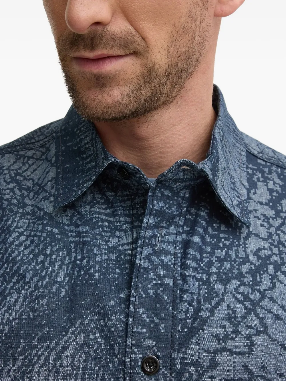 G-Star RAW Overhemd met abstracte print Blauw