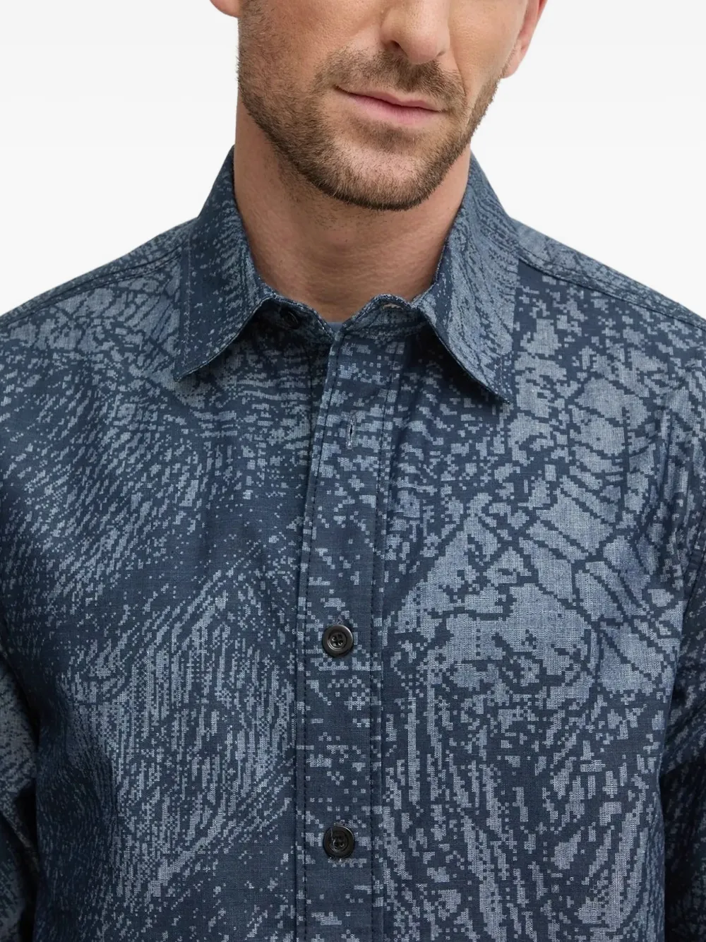 G-Star RAW Overhemd met abstracte print Blauw