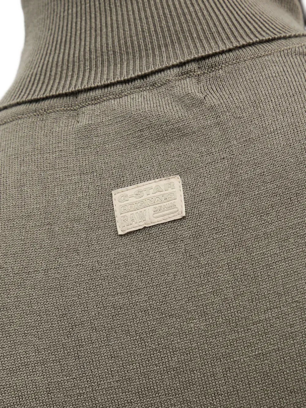 G-star Raw Roll-neck Logo-detail Sweater In Green