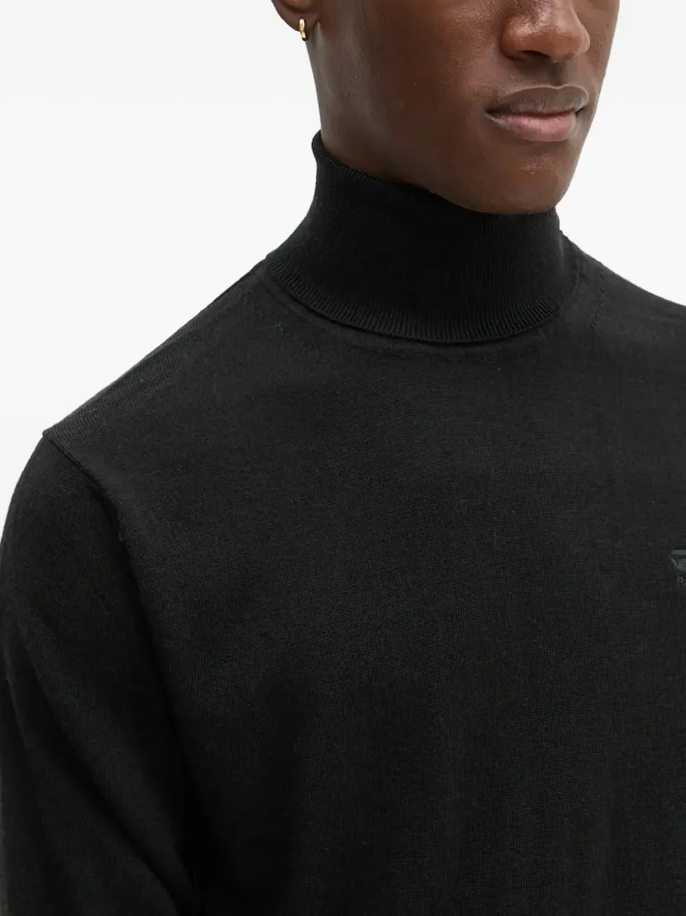 G-star Raw Roll-neck Logo-plaque Sweater In Black
