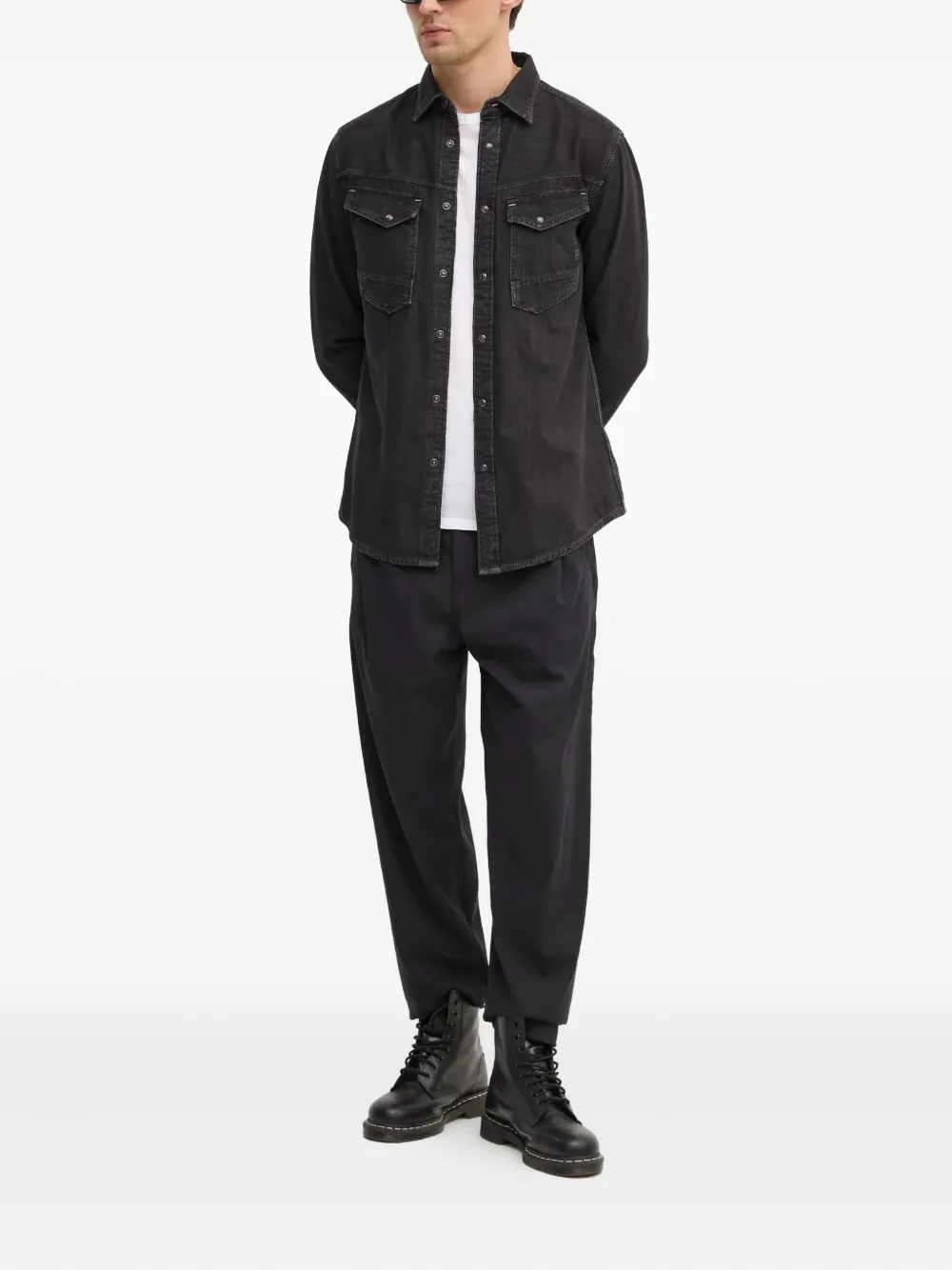 G-Star RAW Broek met geplooide voorkant - Zwart