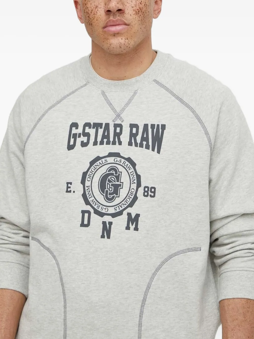 G-Star RAW Sweater verfraaid met logo Grijs