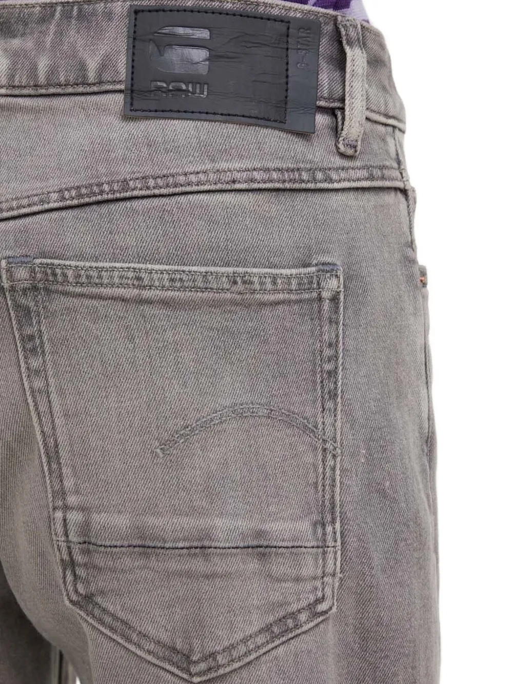 G-star Raw Cuffed-hem Logo-patch Jeans In Gray