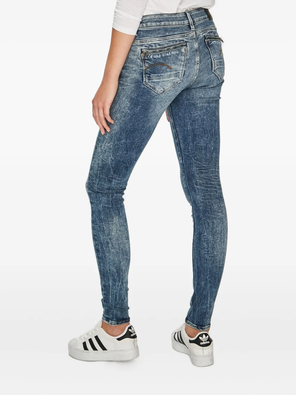 G-star Raw Acid-wash Skinny Jeans In Blue
