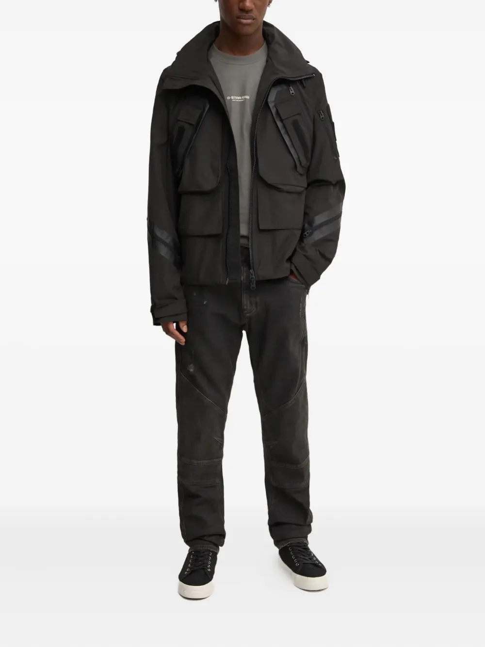 G-Star RAW Moto Cross 3D jeans met rits - Zwart