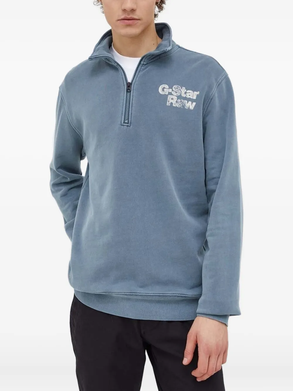 G-Star RAW Sweater met logo Blauw
