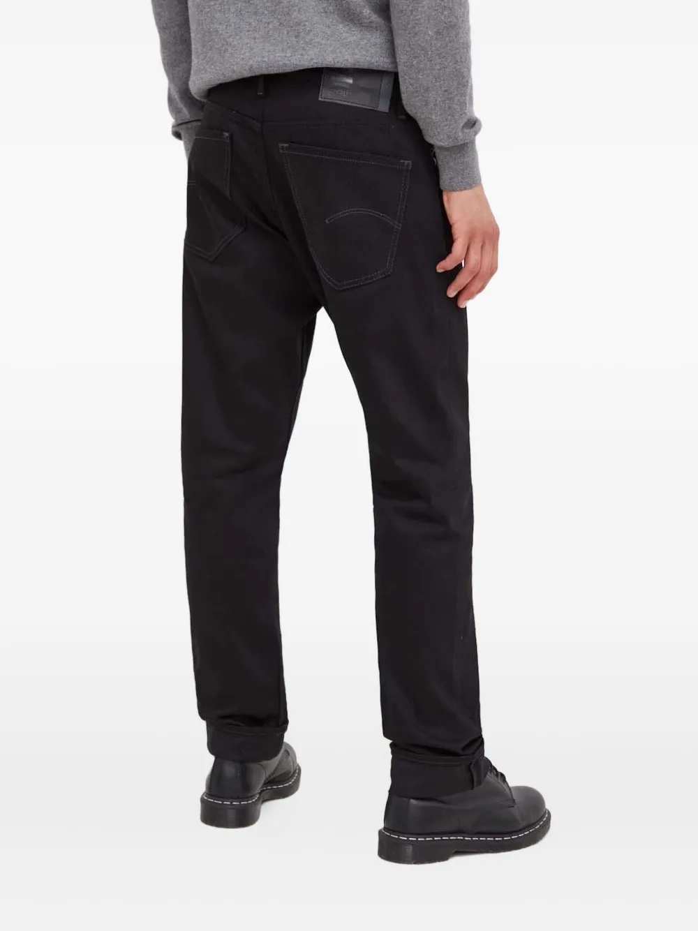 G-Star RAW leather-patch jeans - Zwart