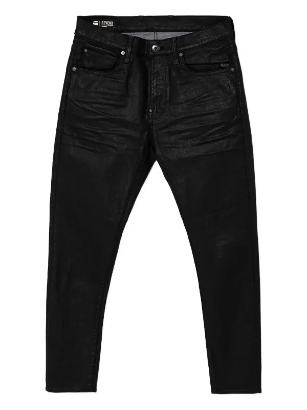 G-Star RAW Revend waxed-coated Jeans Black FARFETCH BH