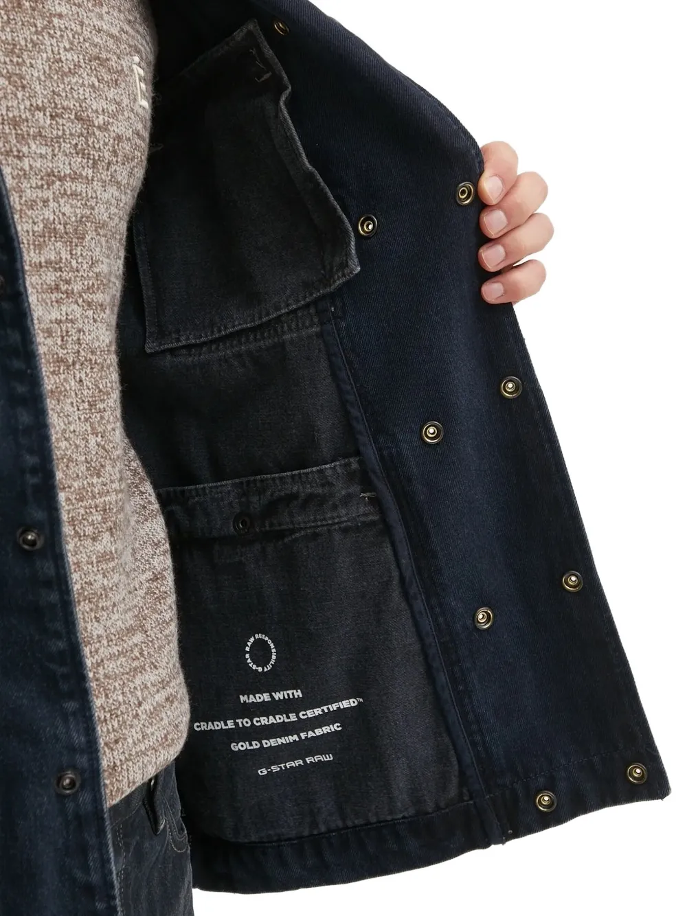 G-Star RAW Correct jas met knoopsluiting en zak Blauw