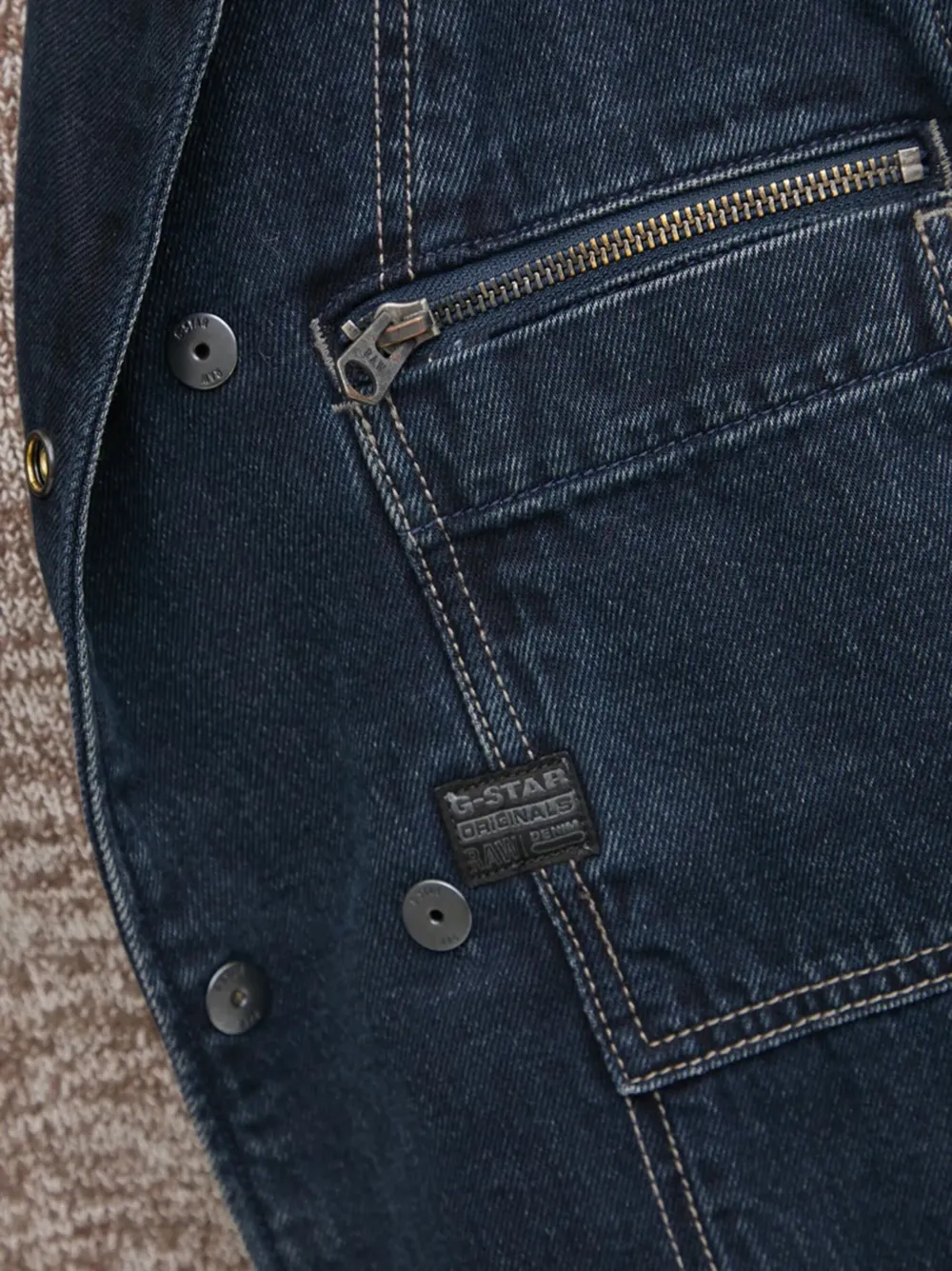 G-Star RAW Correct jas met knoopsluiting en zak Blauw