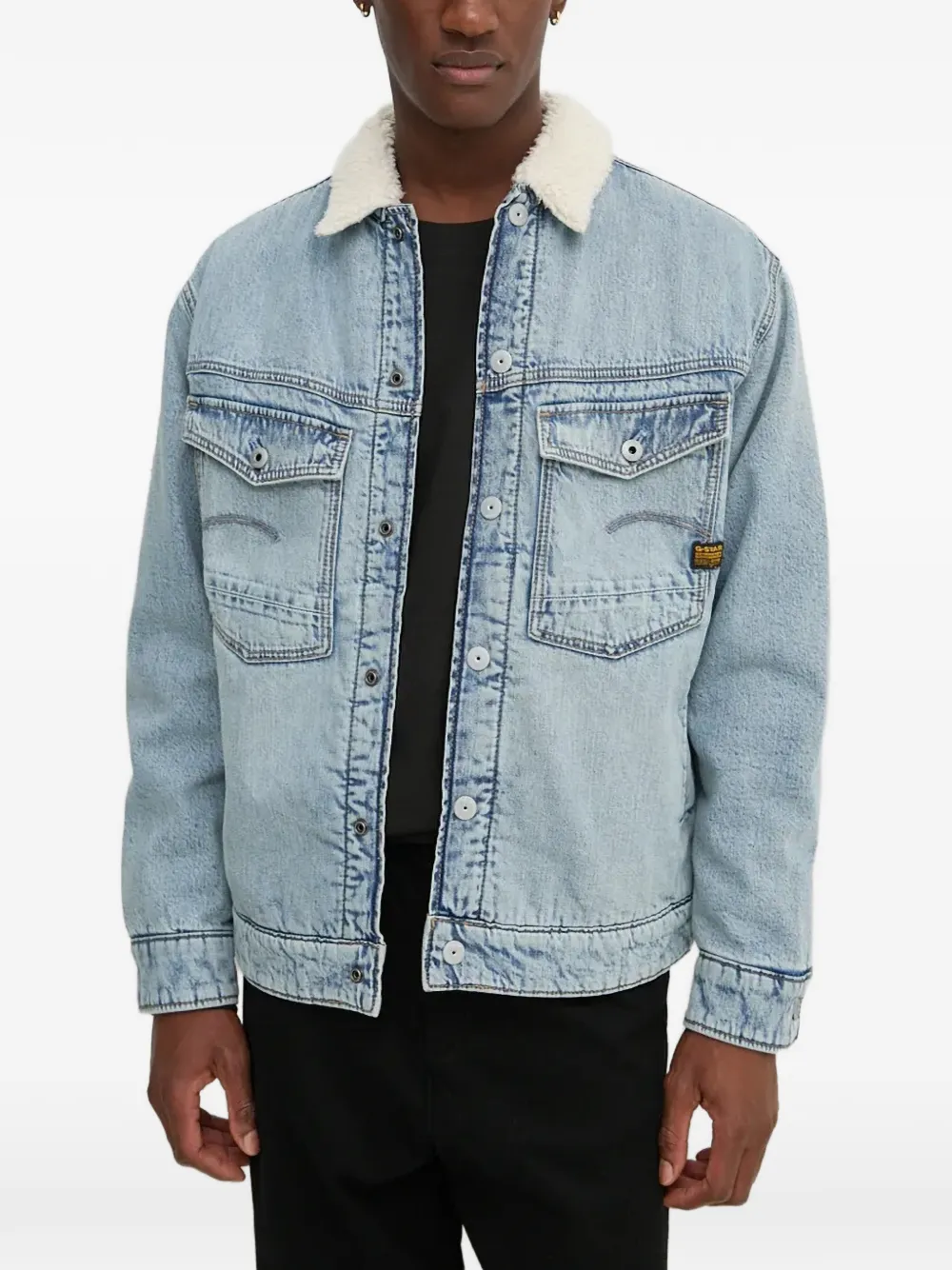 G-Star RAW patch-pocket collared jacket - Blu